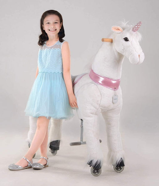 UFREE Ride on Unicorn, Unicorn Ride on Toy, Riding Unicorn, Plush Animal, Pink Unicorn for Kids, 6 Years to Adult